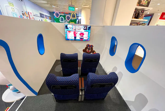 Espace jeu, interieur d'avion 